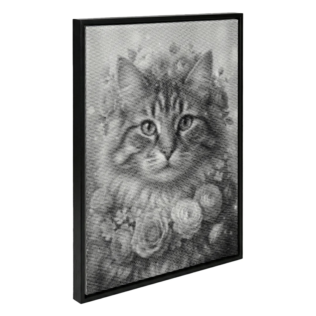 Cat with Flowers Dot Painting