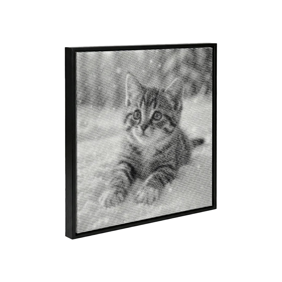 Kitten in the Snow Dot Painting