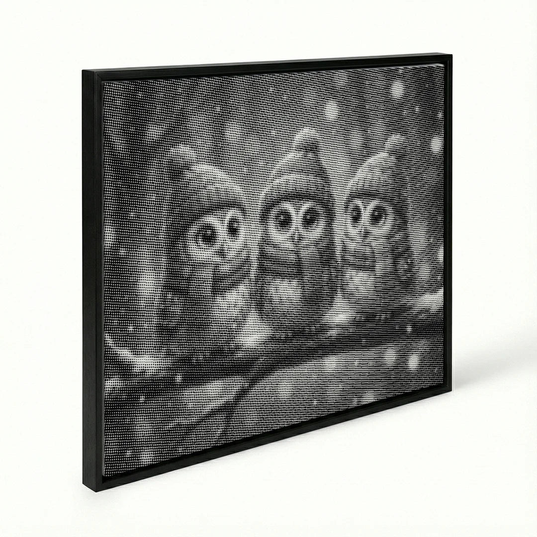 Owls with Hats Dot Painting