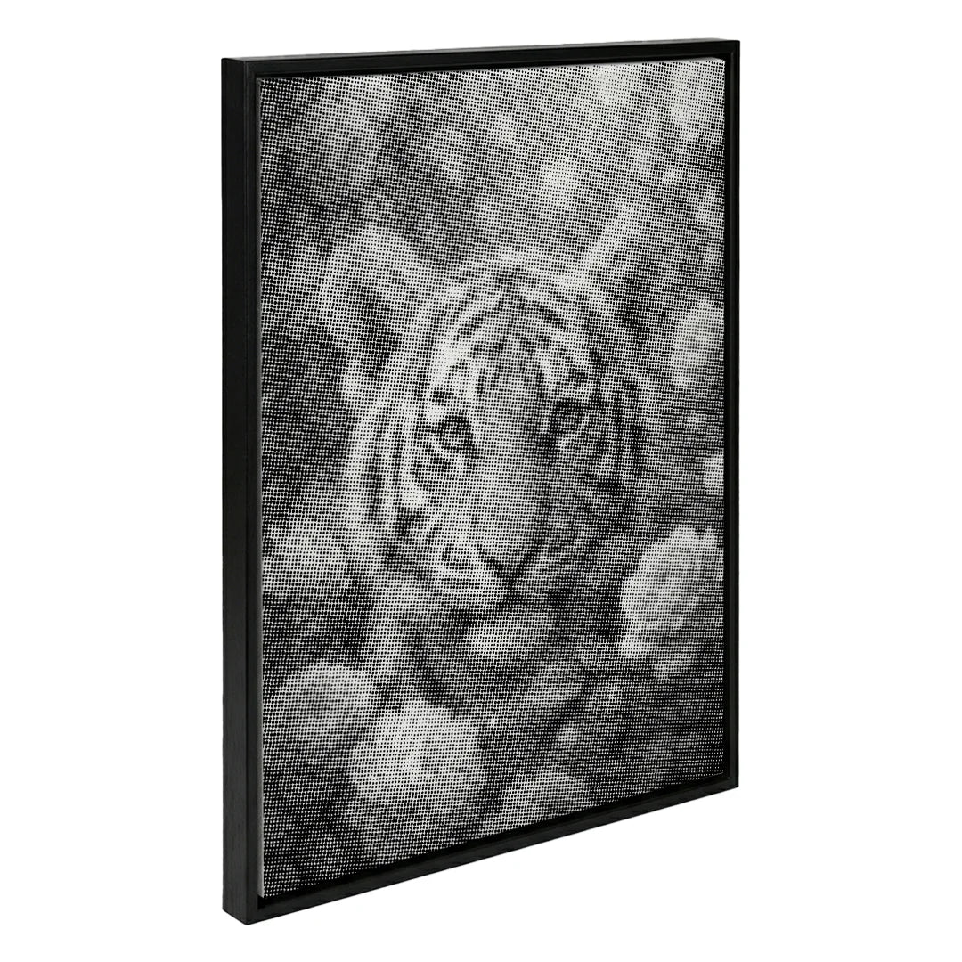 Tiger with Flowers Dot Painting