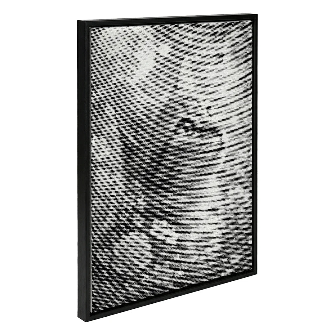 Cat with Flowers Dot Painting