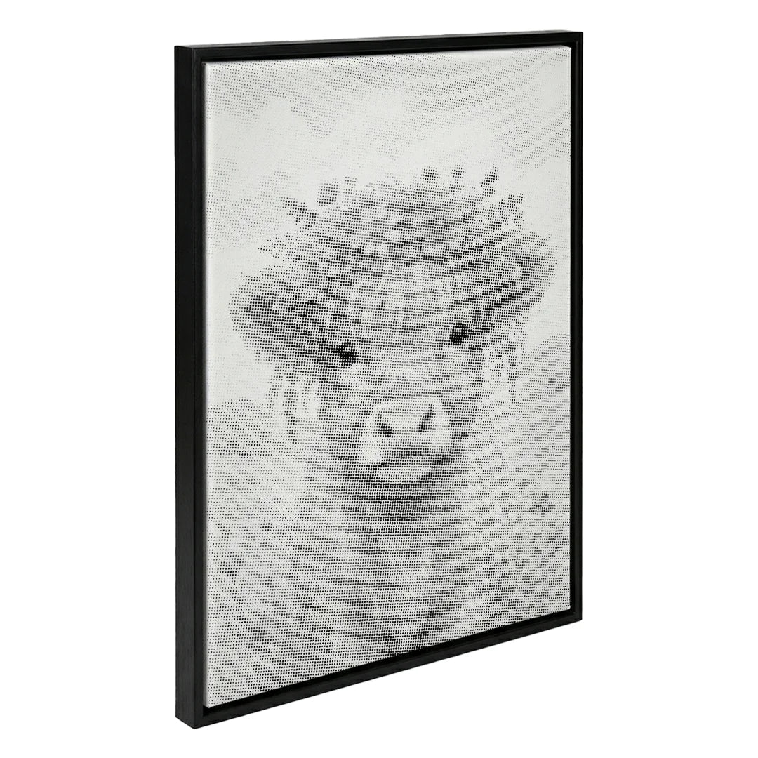 Cow with Flowers Dot Painting