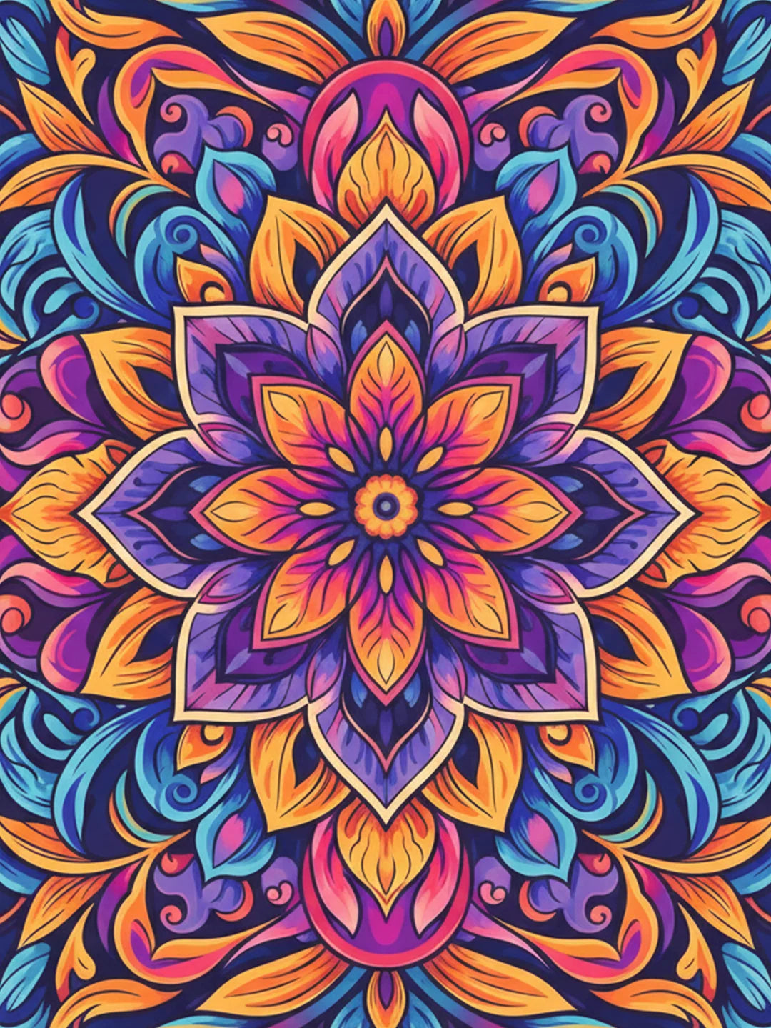 Floral Mandala Dot Painting