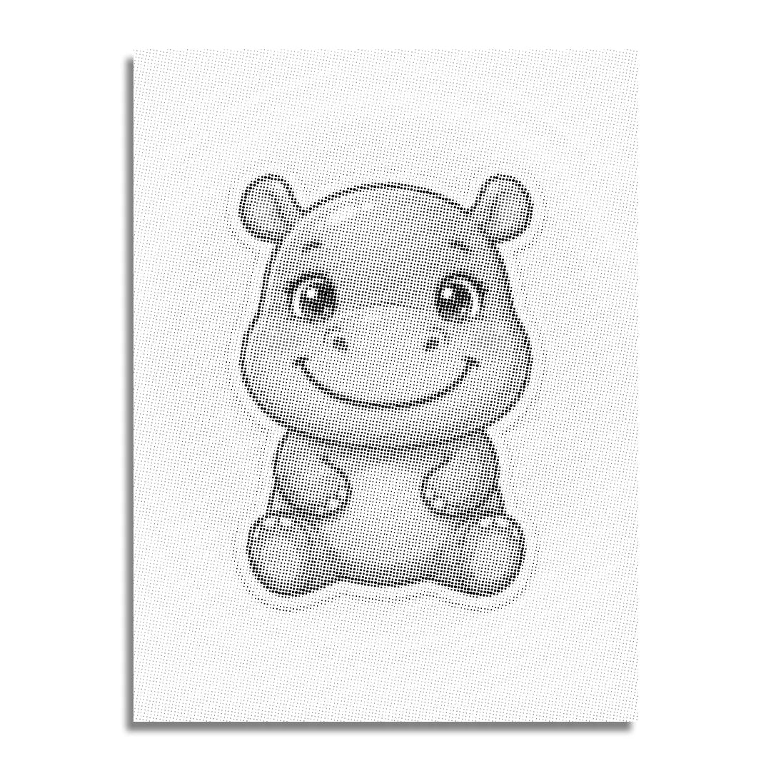 Hippo Dot Painting