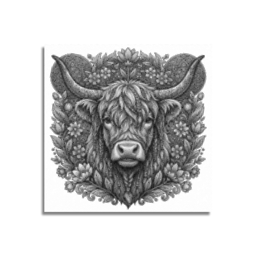 Scottish Highlander Dot Painting