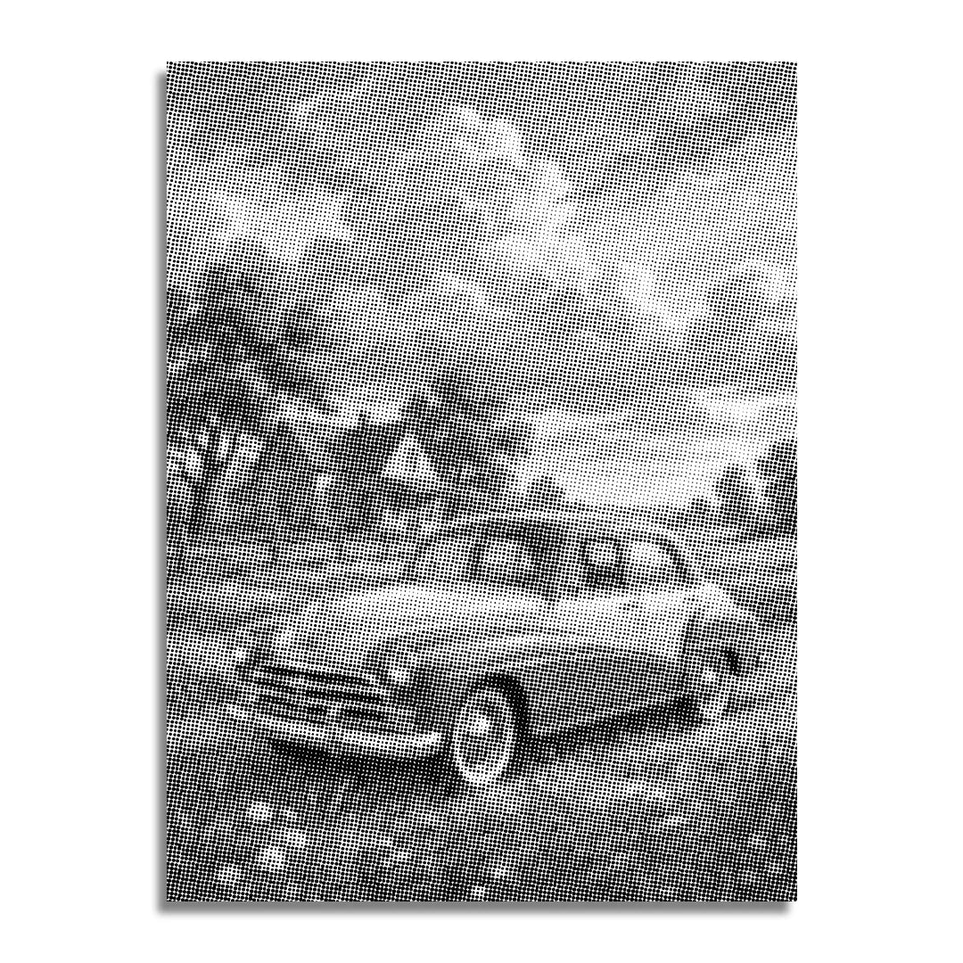 Old Car on the Farm Dot Painting