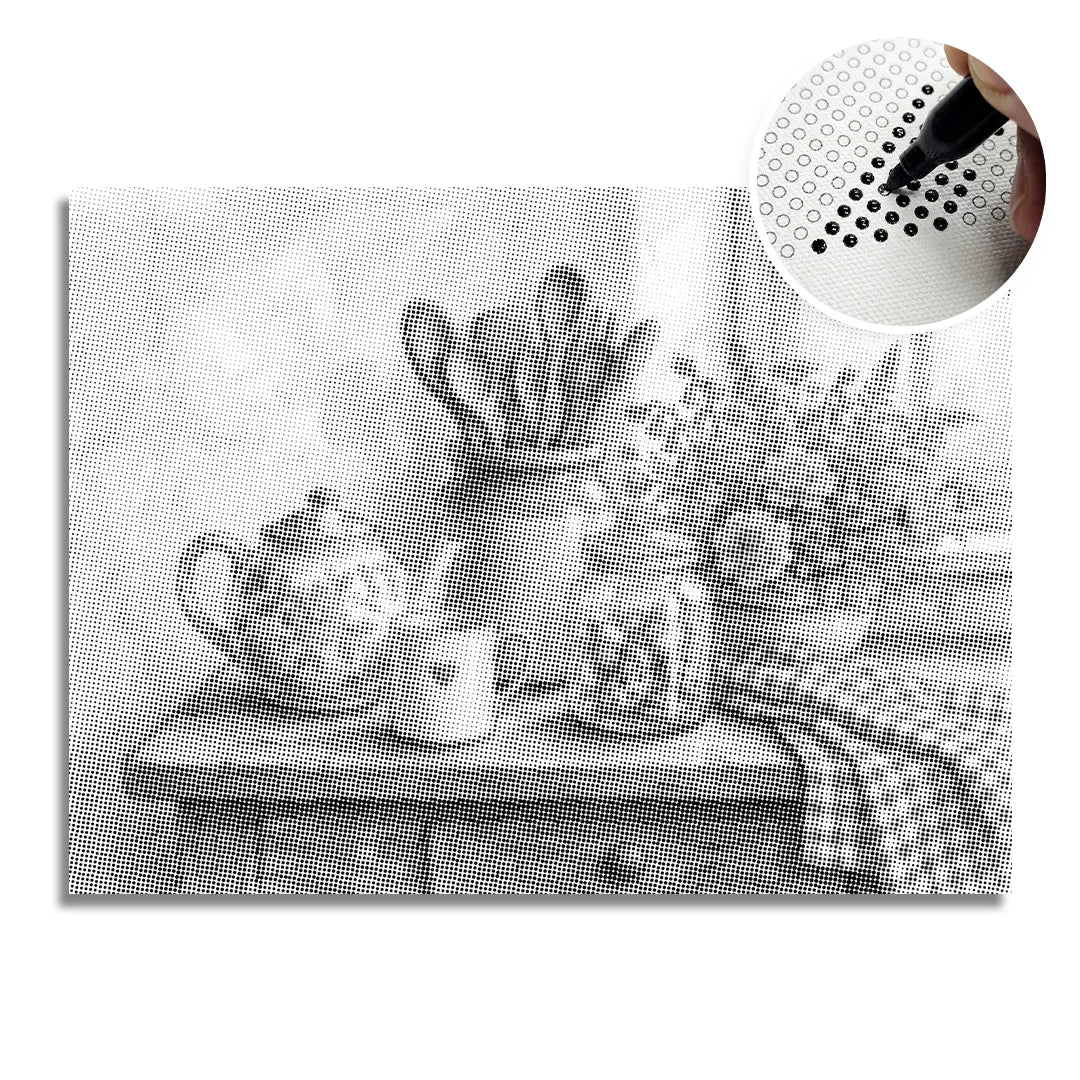 Kitchen Still Life Dot Painting
