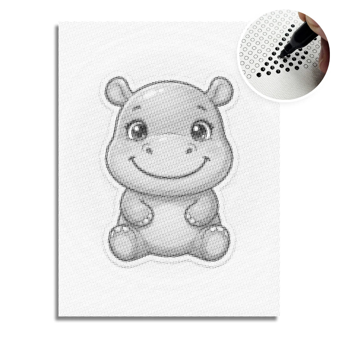 Hippo Dot Painting