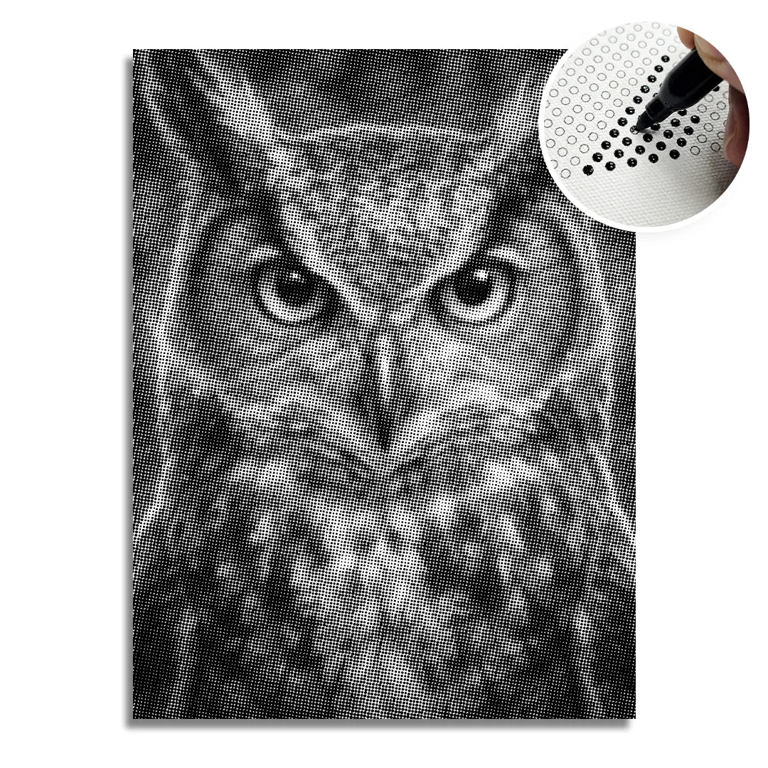 Angry Owl Dot Painting