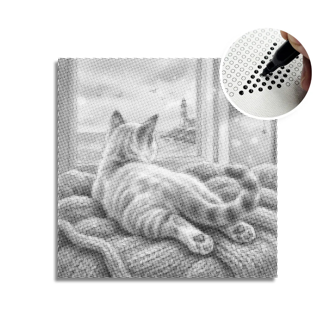 Cat Looks at Birds Dot Painting