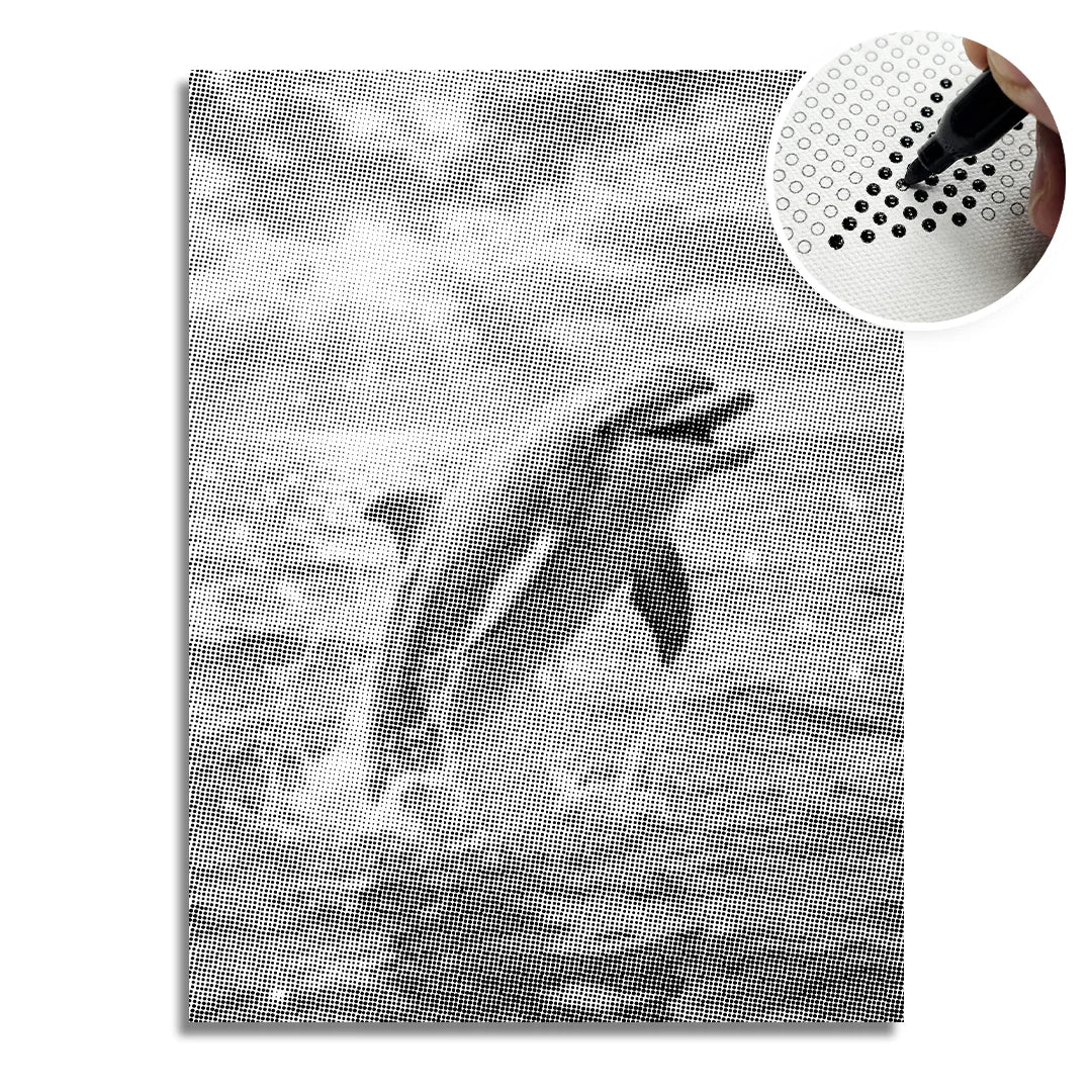 Jumping Dolphin Dot Painting