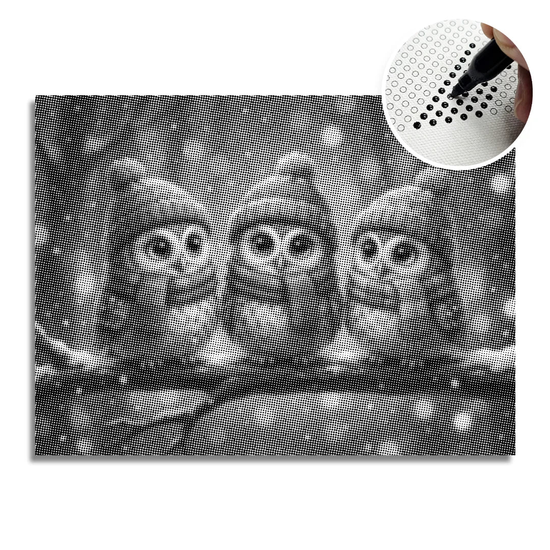 Owls with Hats Dot Painting
