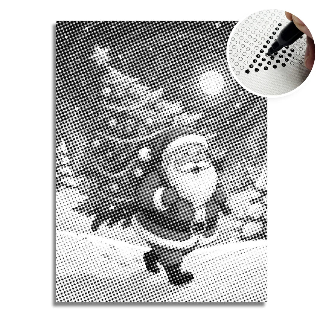 Santa Claus with Christmas Tree Dot Painting