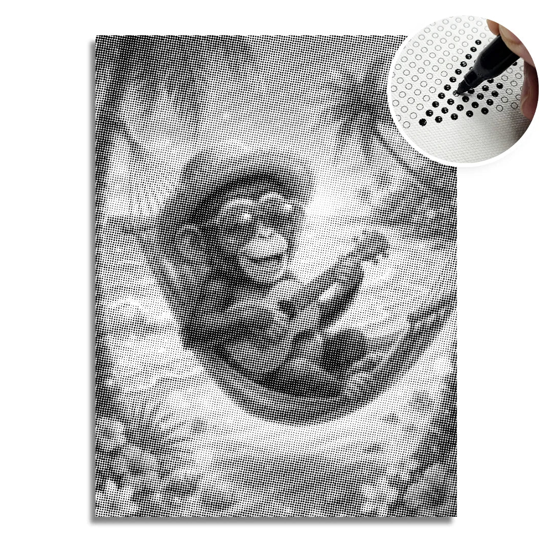 Monkey in Hammock Dot Painting