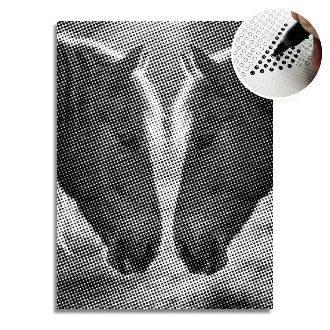 Two Horses Dot Painting