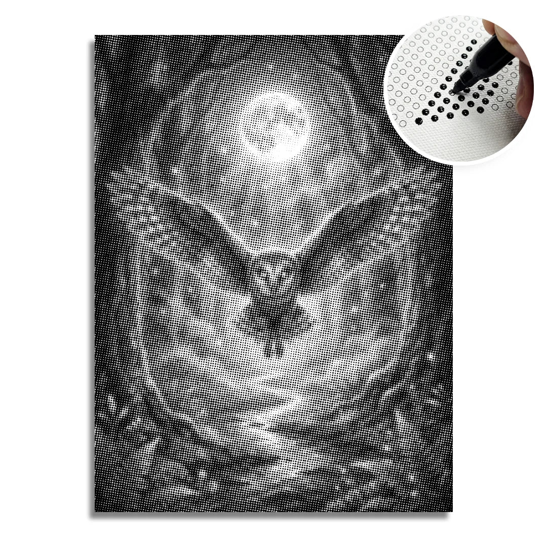Owl in the Forest Dot Painting