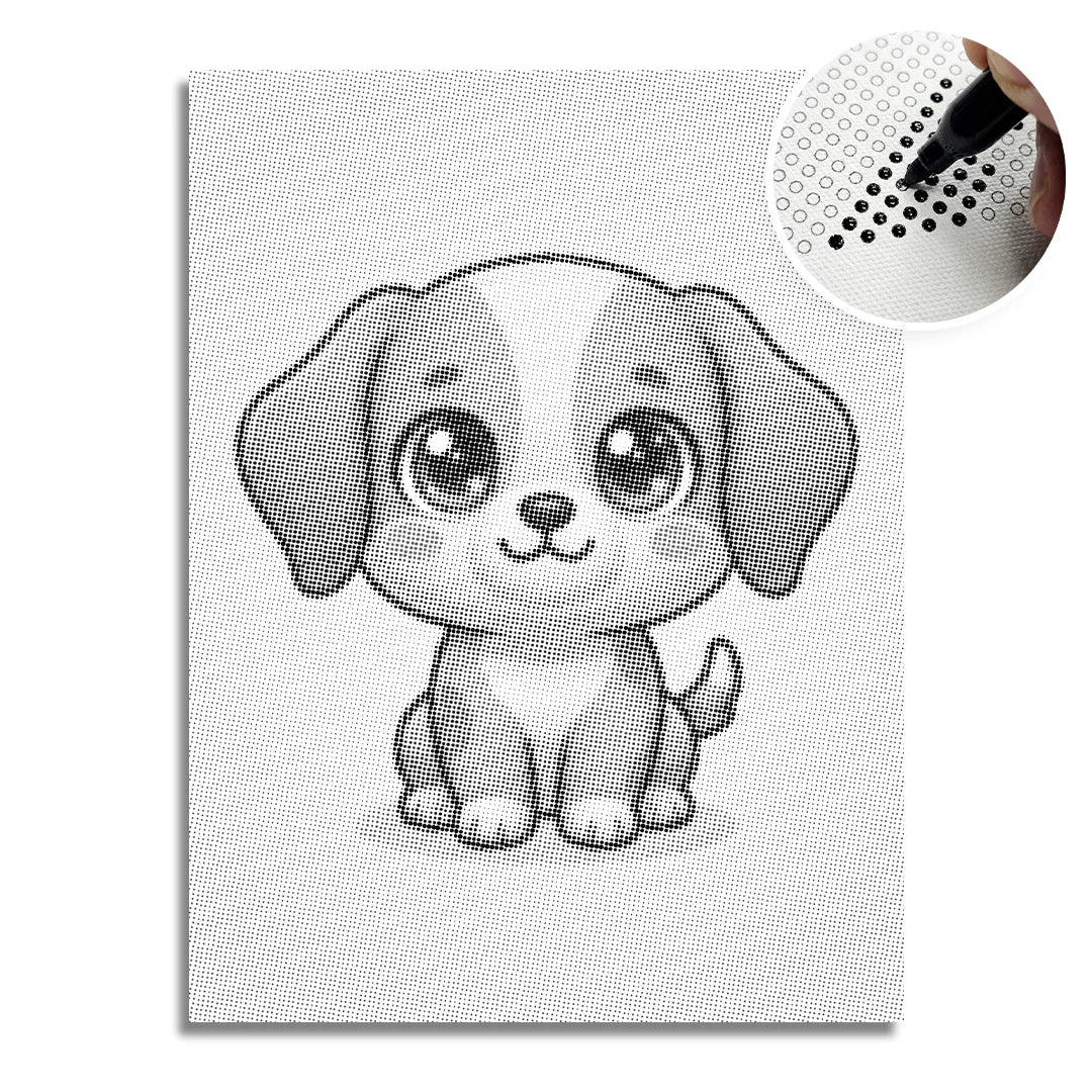 Puppy 2 Dot Painting