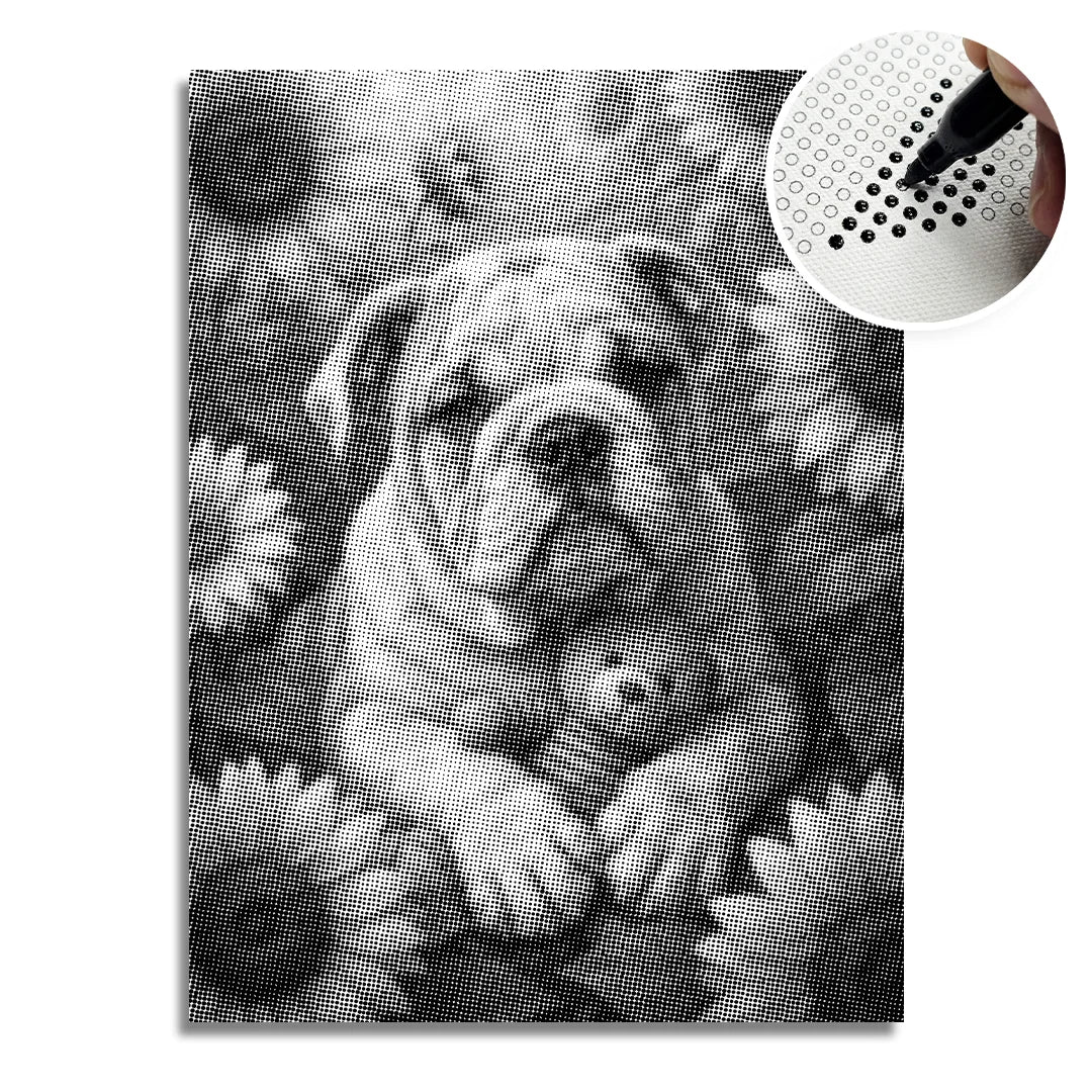Bulldog Dot Painting