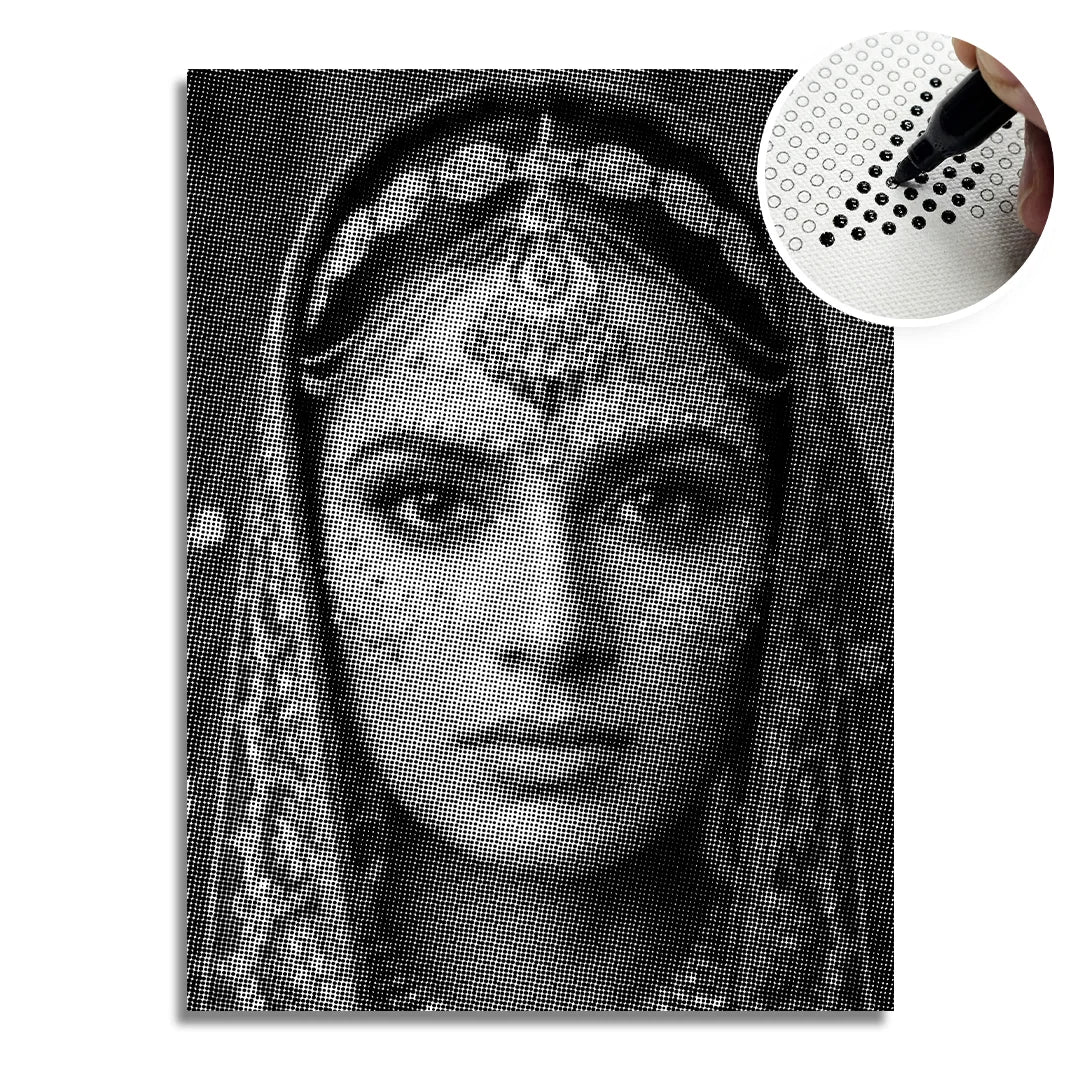 Indian Woman Dot Painting