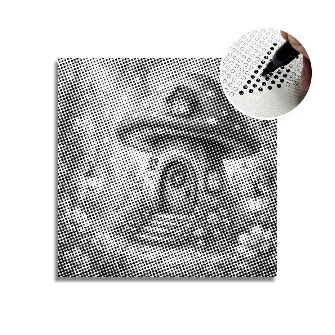 Mushroom House Dot Painting