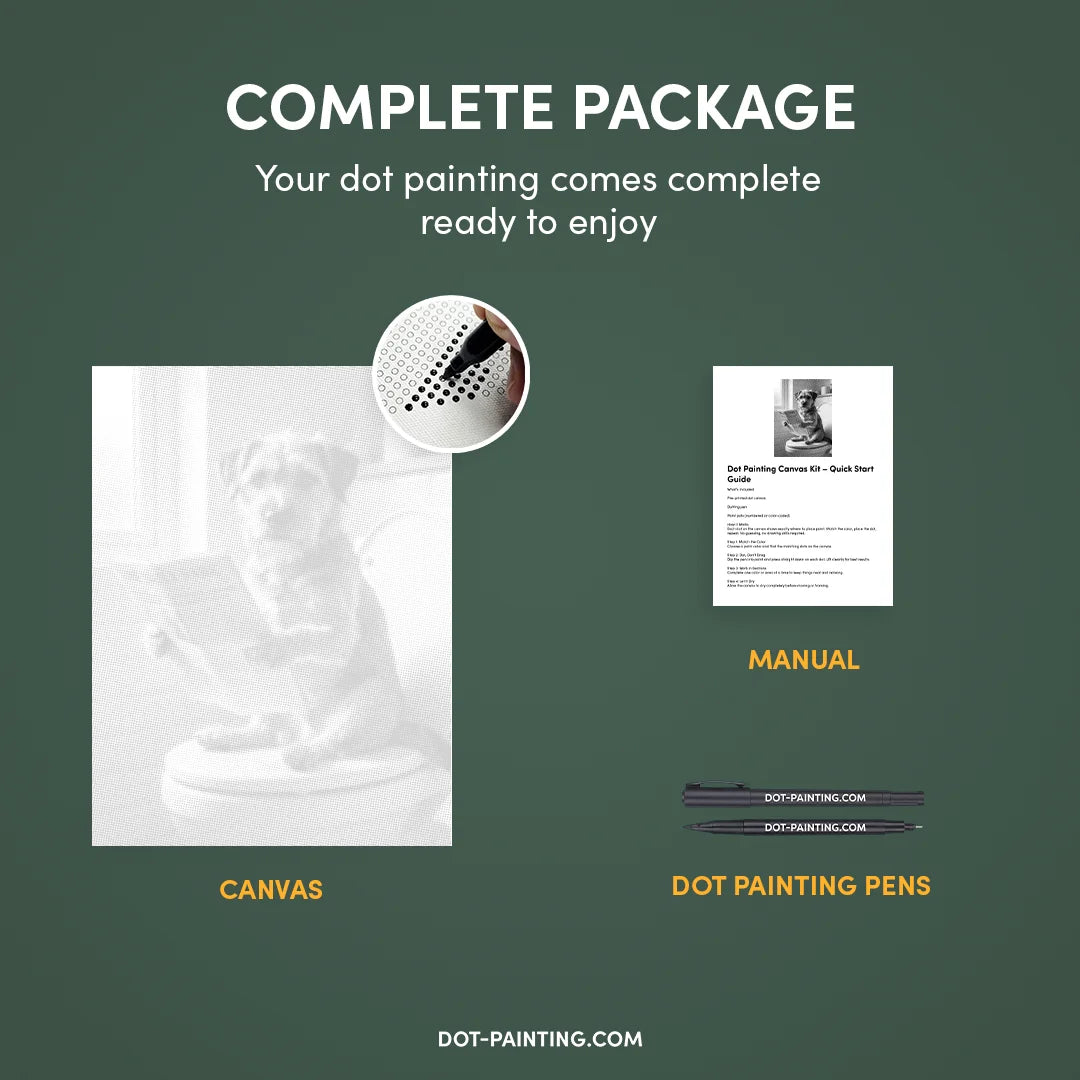 Dog on A Toilet 2 Dot Painting