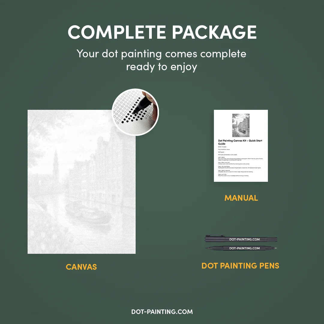 Amsterdam Canal Dot Painting