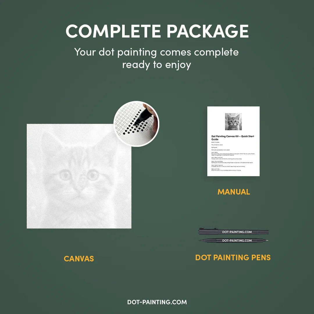 Cat with Butterfly Dot Painting