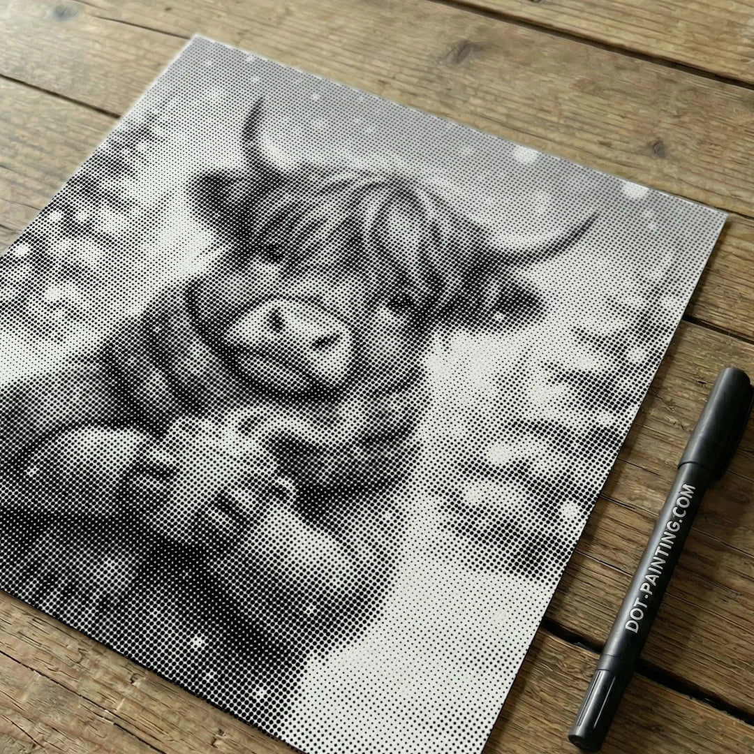 Scottish Highlander Dot Painting