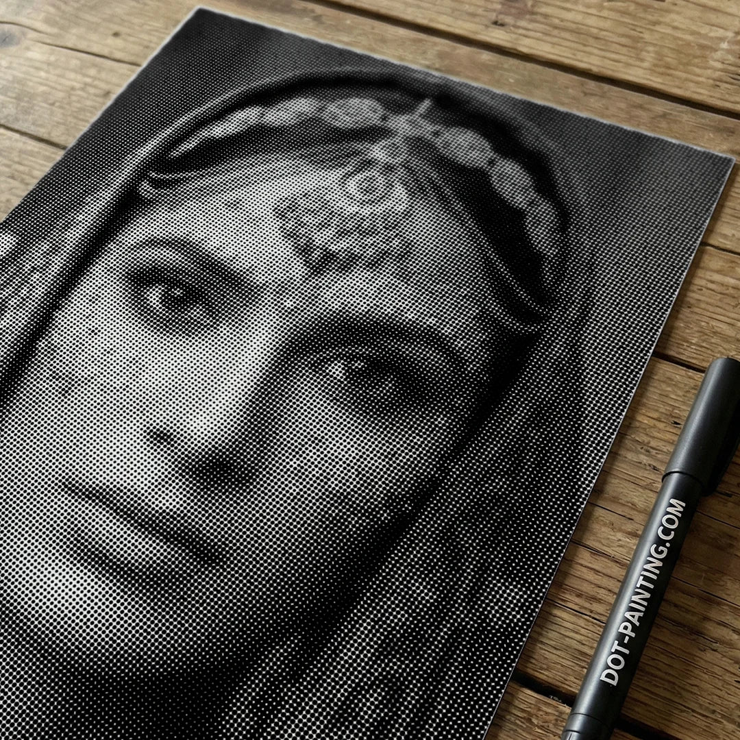 Indian Woman Dot Painting