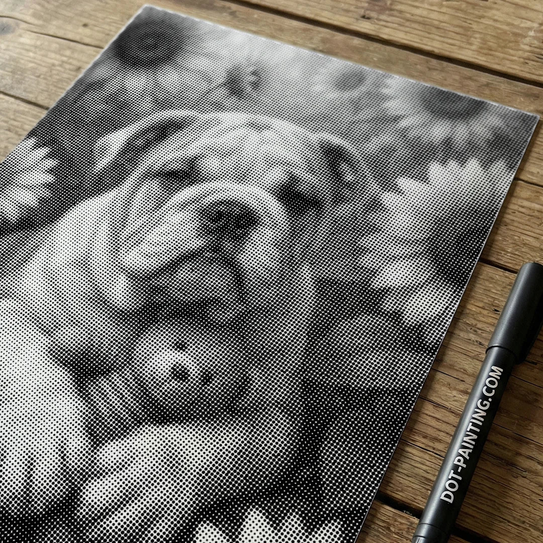 Bulldog Dot Painting