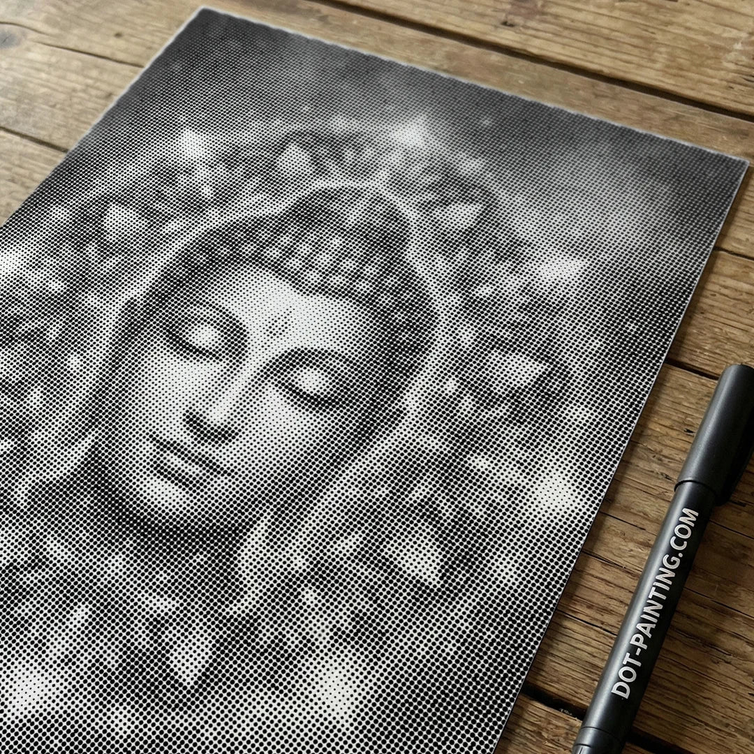 Buddha with Flowers Dot Painting