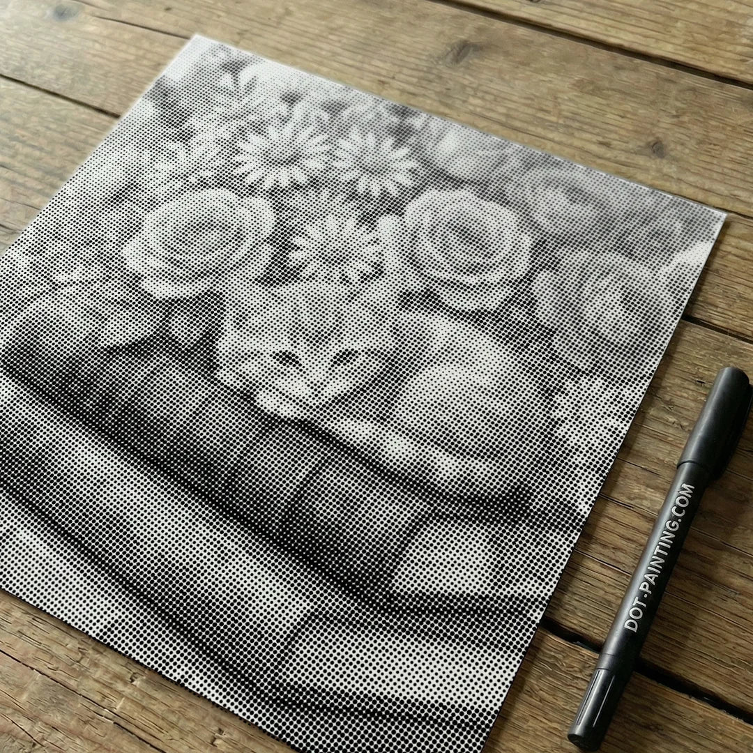 Cat on a Book Dot Painting