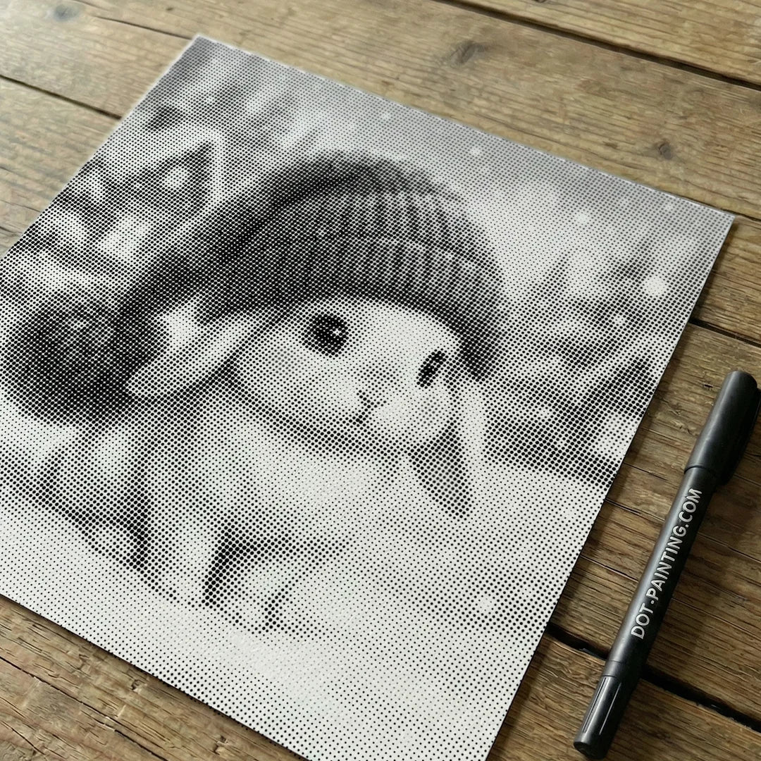 Winter Bunny Dot Painting