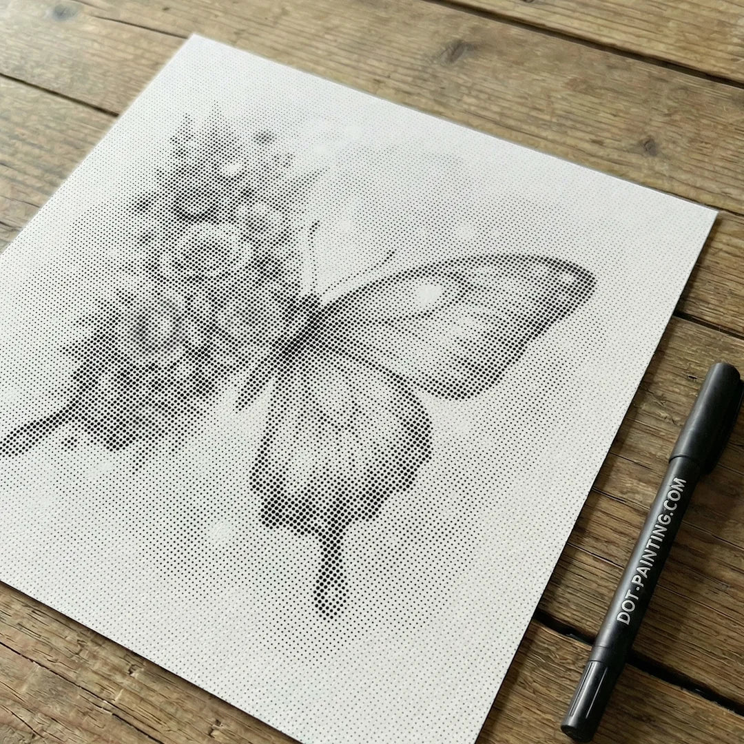 Flower Butterfly Dot Painting