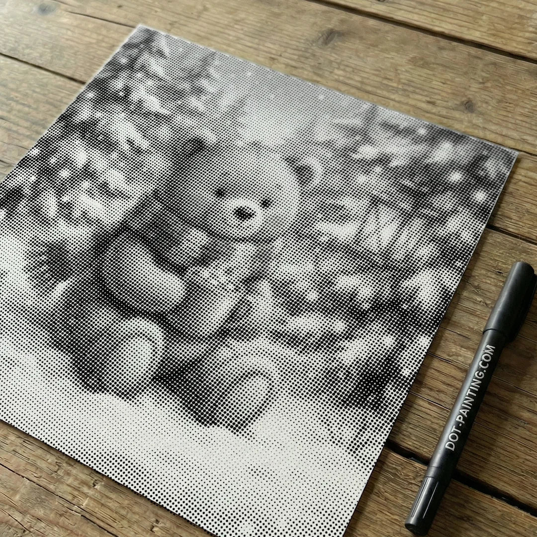Winter Bear Dot Painting