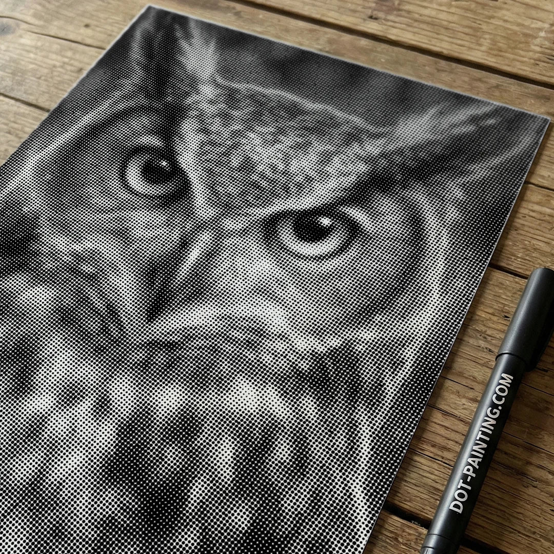 Angry Owl Dot Painting