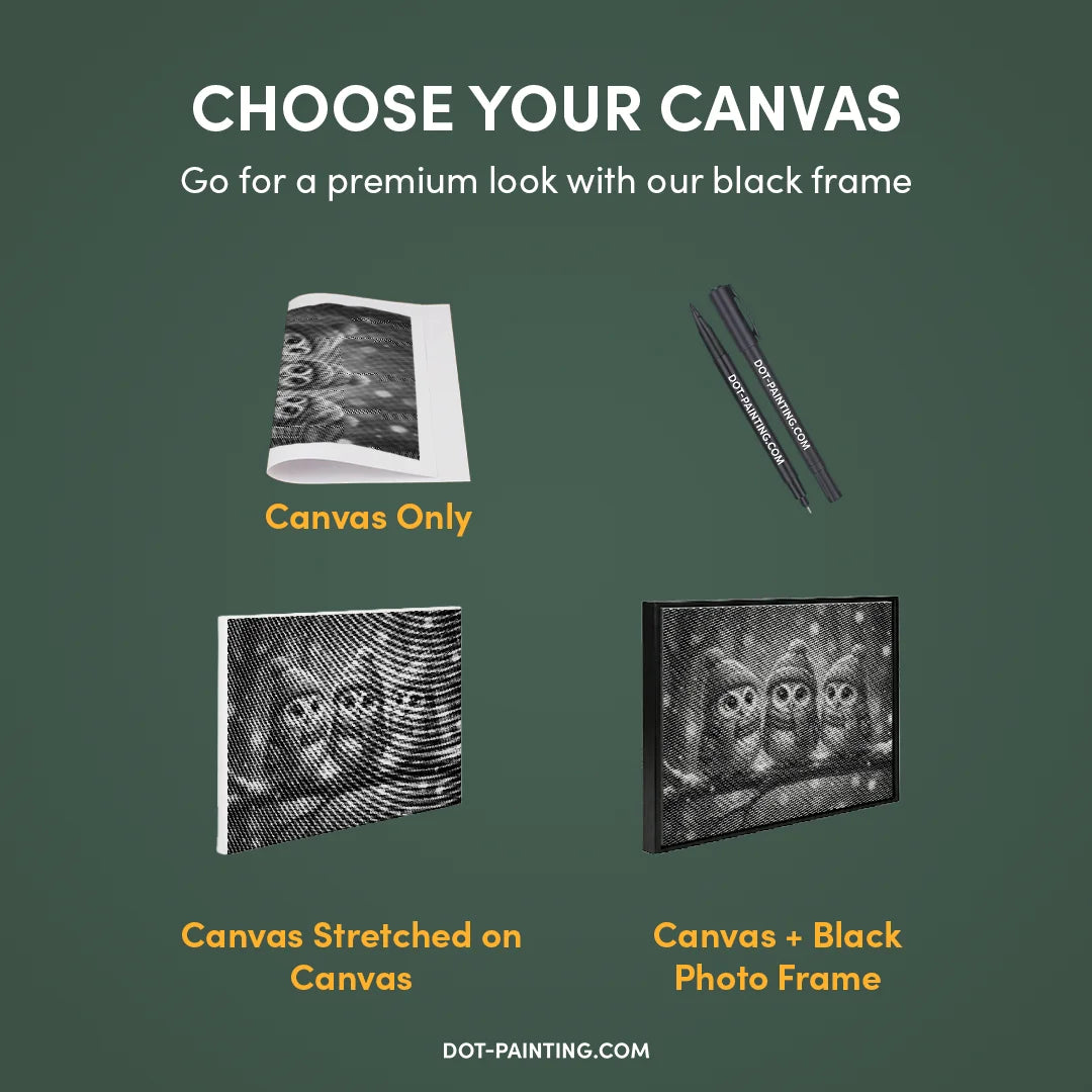 Owls with Hats Dot Painting