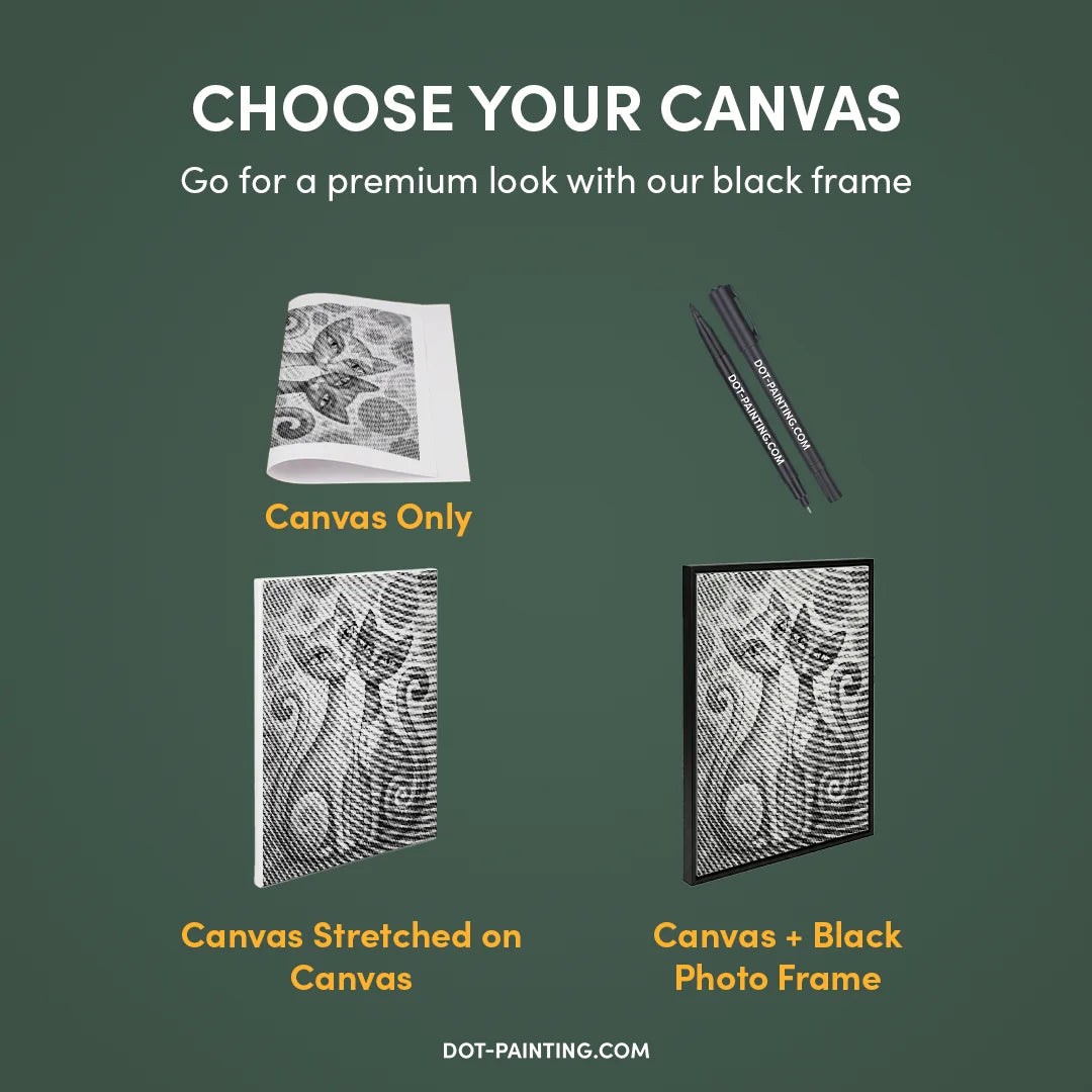 2 Graceful Cats Dot Painting