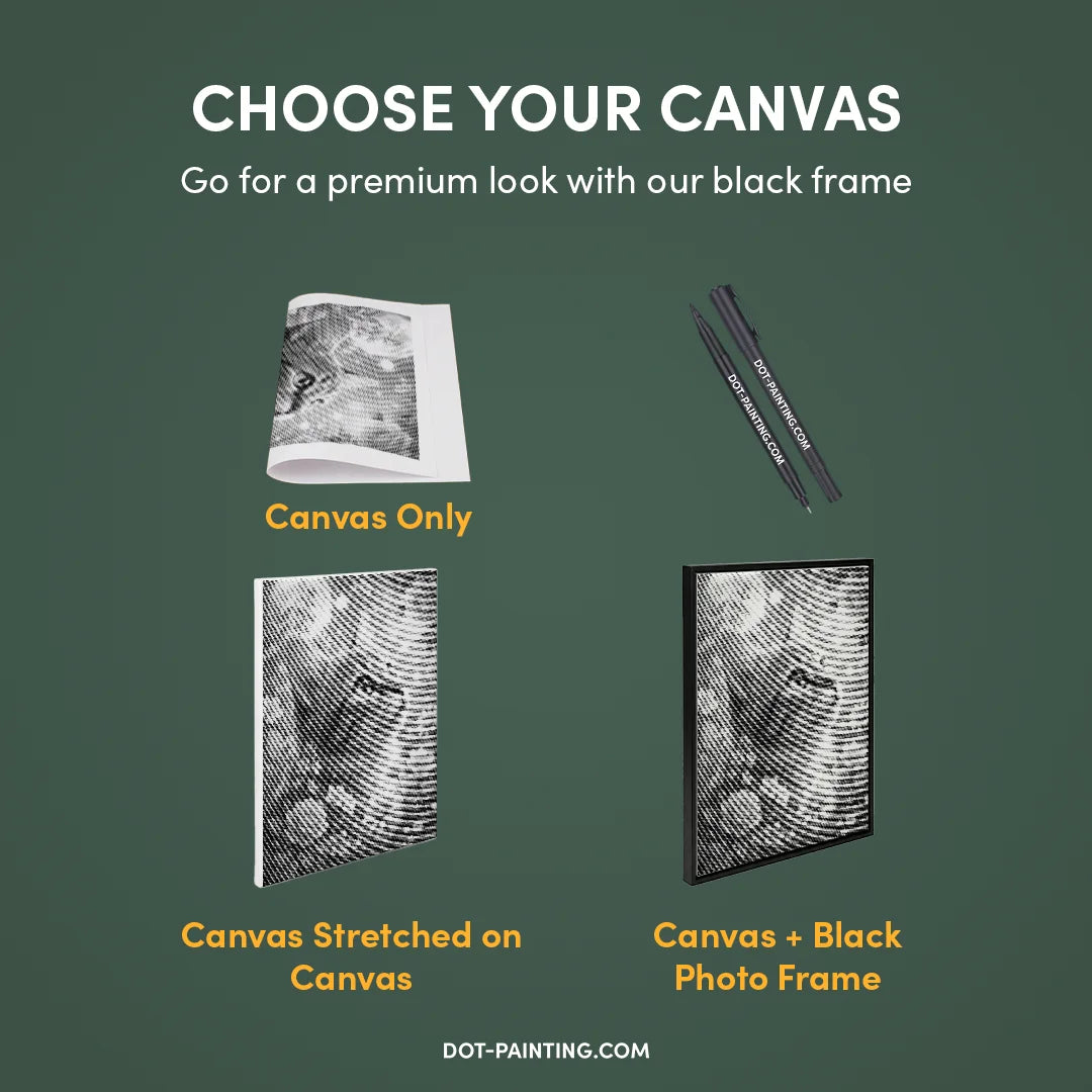 Cat with Flowers Dot Painting