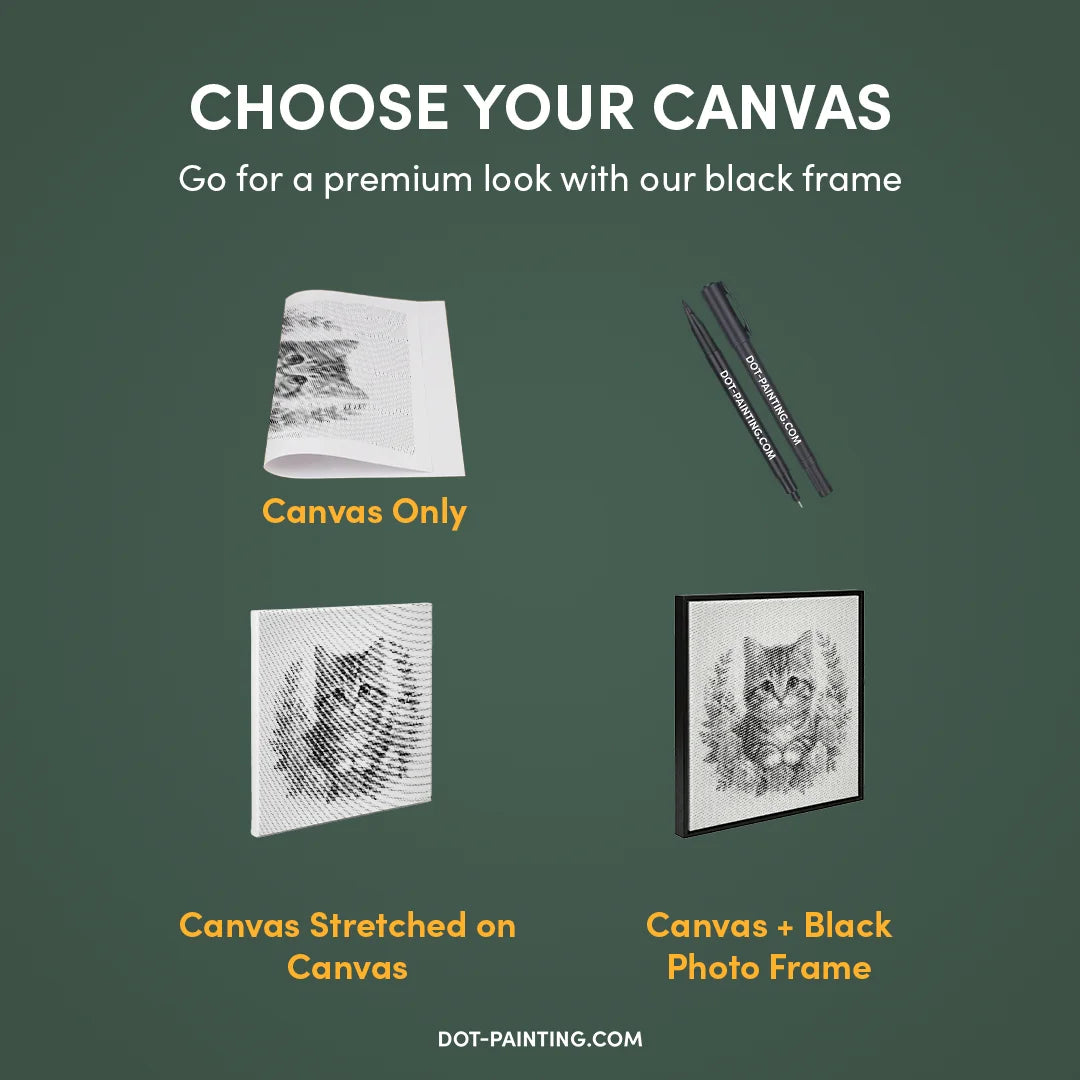 Cat with Flowers 2 Dot Painting