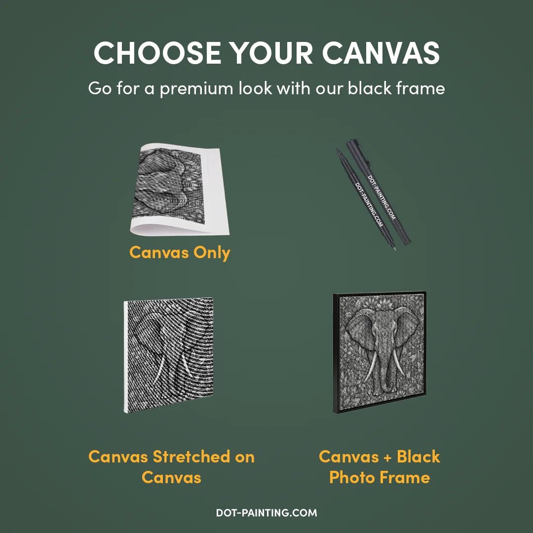 Floral Elephant Dot Painting