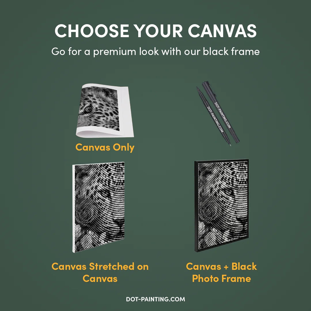 Botanical Panther Dot Painting