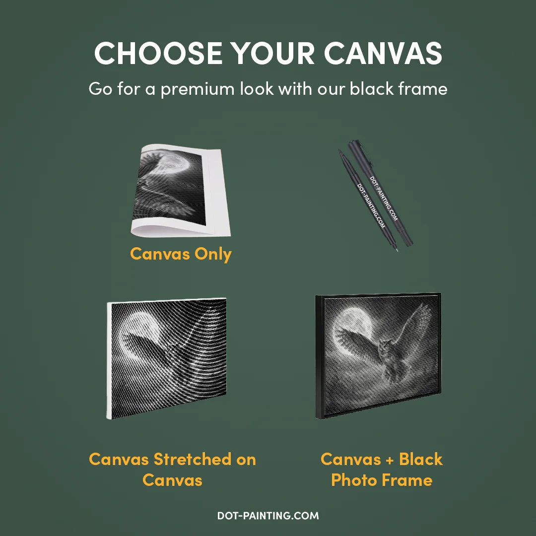 Owl and the Moon Dot Painting