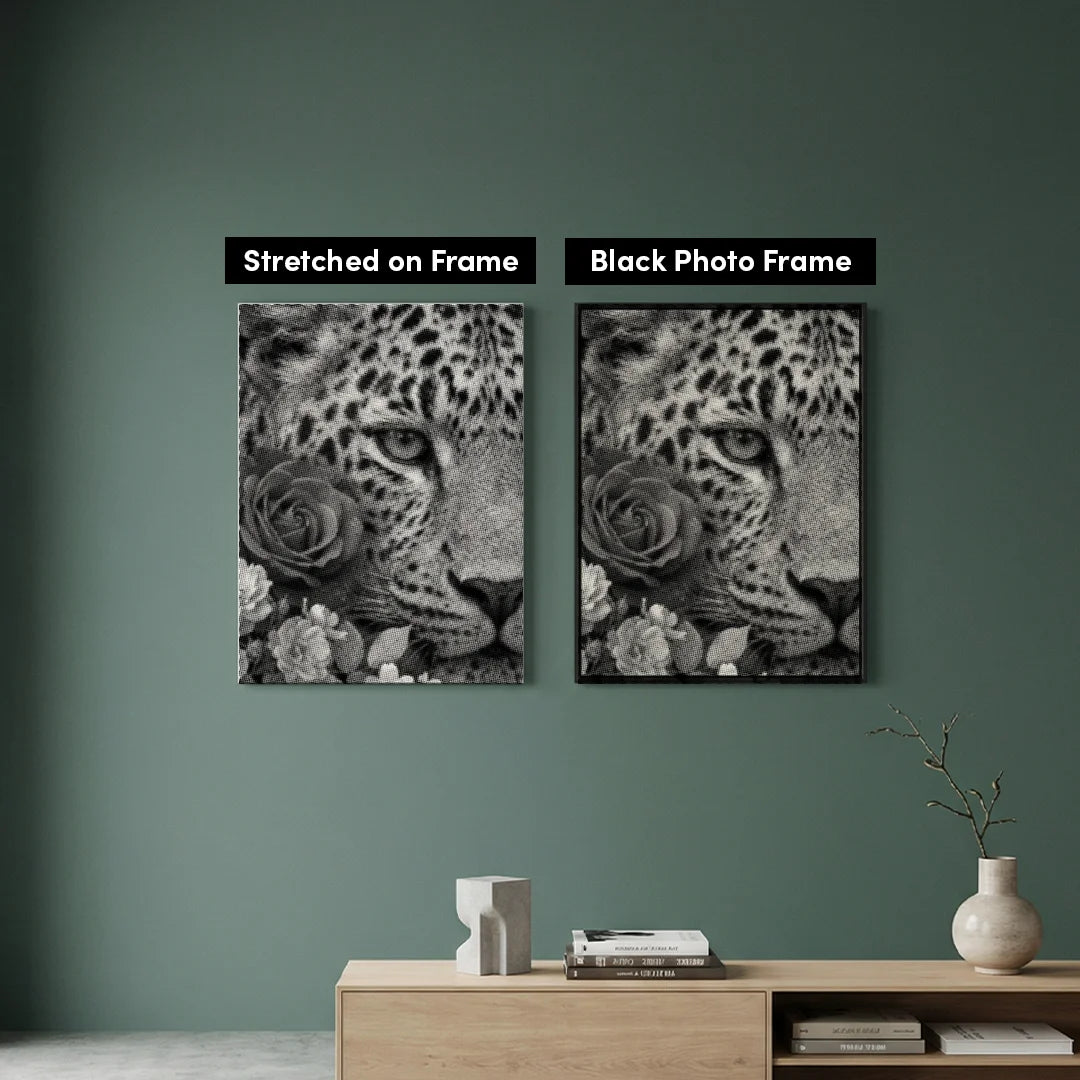 Botanical Panther Dot Painting