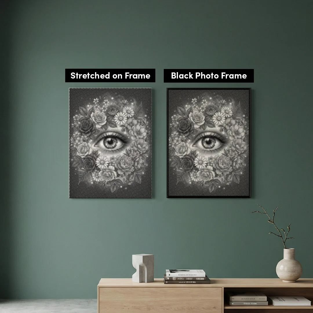 Eye with Flowers Dot Painting