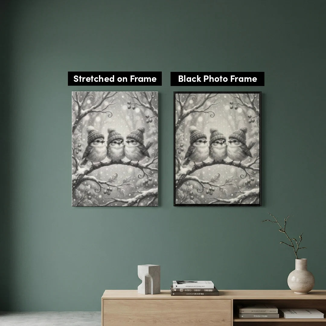 Birds with Hats Dot Painting