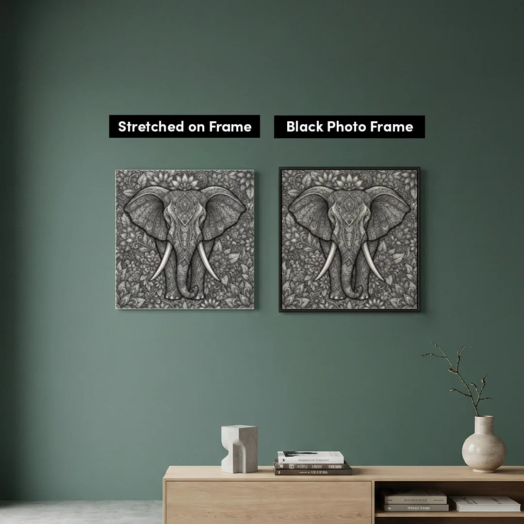 Floral Elephant Dot Painting