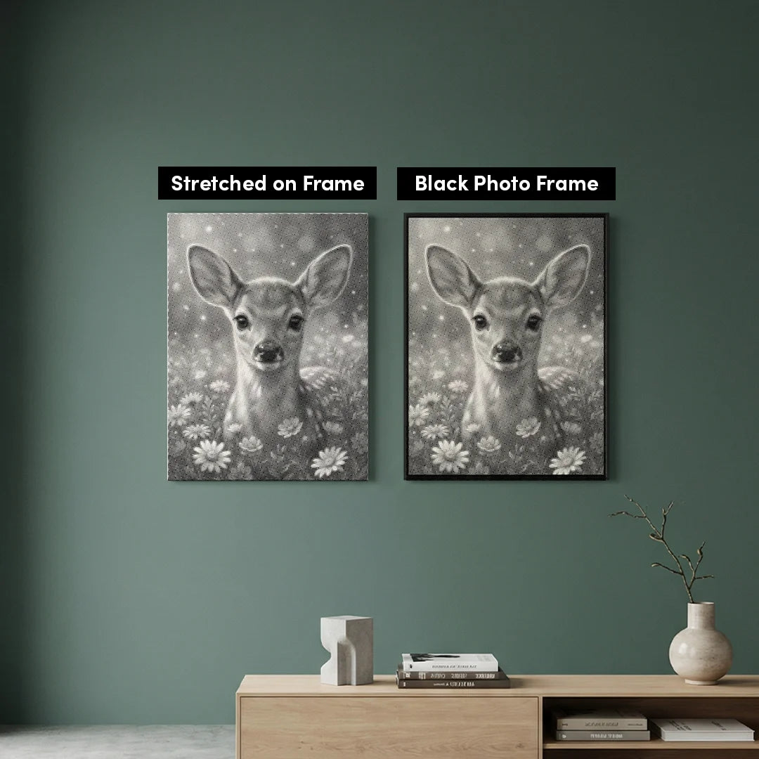 Deer with Flowers Dot Painting