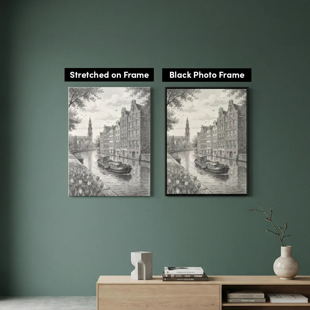 Amsterdam Canal Dot Painting