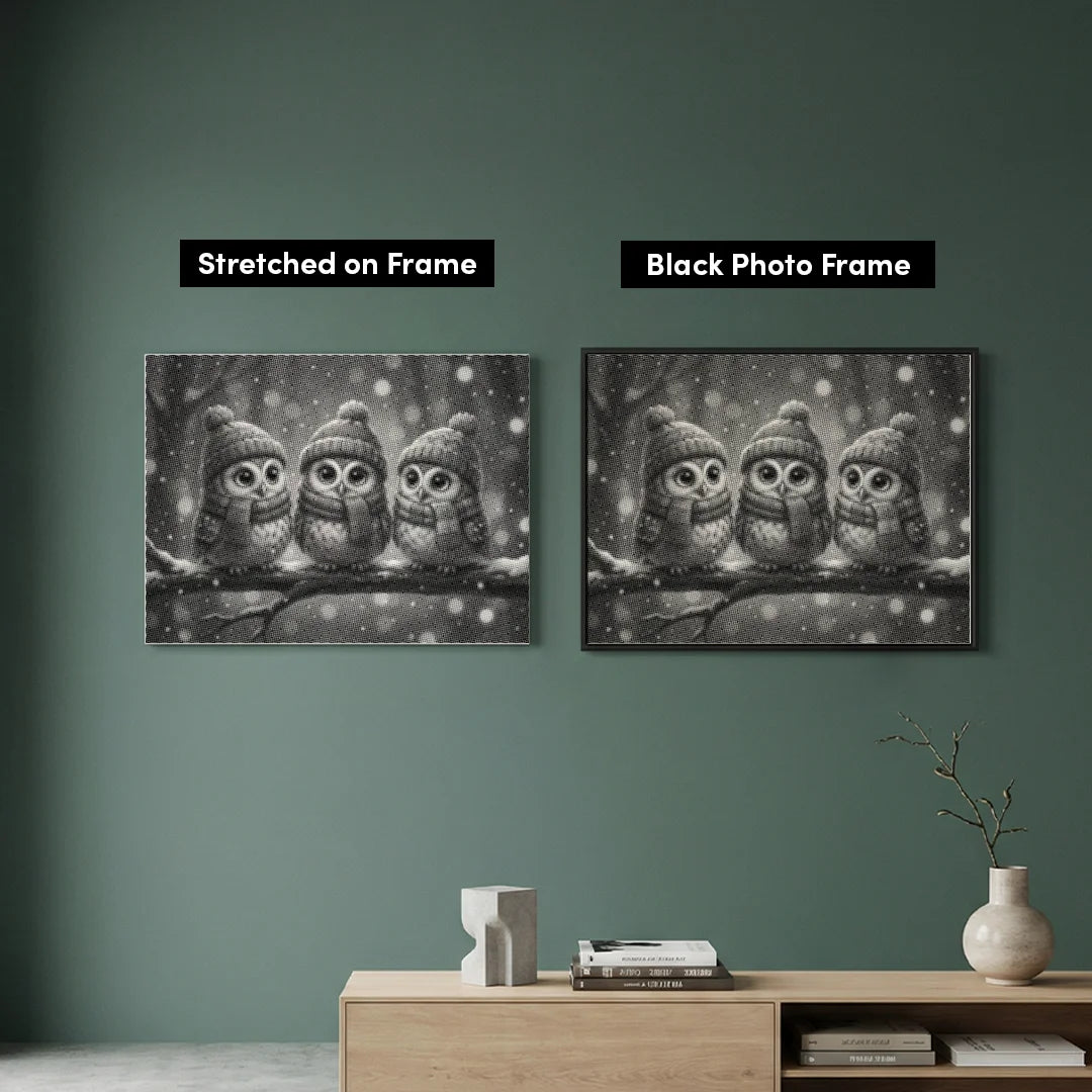 Owls with Hats Dot Painting